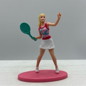 Barbie Mini Figure Tennis Player, Mattel Cake Topper 2.5 Inch Figurine